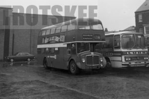 35mm Black and White Negative East Yorkshire AEC Renown 813 GAT813D at Bridlington in 1978