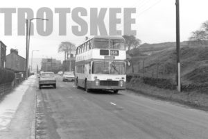 35mm Black and White Negative GMPTE Bristol VR 1408 AJA408L at Birch Vale in 1977