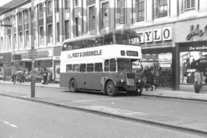 35mm Black and White Negative Warrington Corporation Leyland Titan 17 AED32B at Warrington in 1977