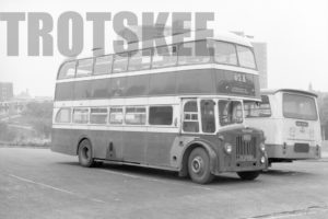 35mm Black and White Negative GMPTE  Class Leyland Titan 3208 EJP508 at Leigh in 1976
