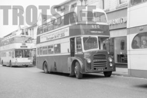 35mm Black and White Negative GMPTE  Class Leyland Titan 3270 AEK1B at Wigan in 1976
