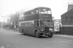 35mm Black and White Negative Halton Leyland Titan 42 TTE282D at Widnes in 1977