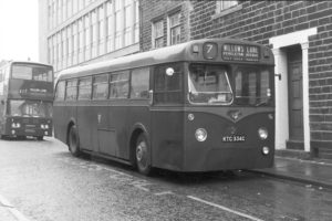 35mm Black and White Negative Hyndburn Leyland Tiger Cub 173 KTC334C at Accrington in 1977