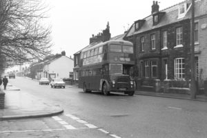 35mm Black and White Negative Hyndburn Leyland Titan 167 CTB167E at Accrington in 1977