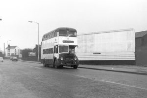 35mm Black and White Negative Blackburn Leyland Titan  PCB21 at Accrington in 1977