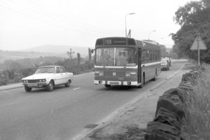 35mm Black and White Negative Trent Leyland National 422 GNU569N at Bank End in 1978