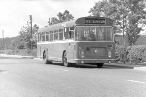 35mm Black and White Negative Trent Bristol RE 346 LRC346K at Furnace Vale in 1978