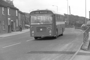 35mm Black and White Negative Trent Bristol RE 338 SJA353K at Furnace Vale in 1978