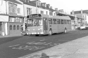 35mm Black and White Negative United Leyland National 3026 SGR126R at Stockton in 1978