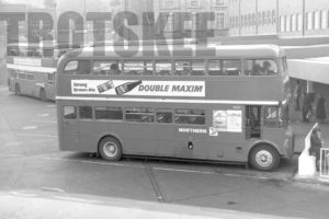 35mm Black and White Negative Northern  Class AEC Routemaster 3080 RCN696 at  in 1978