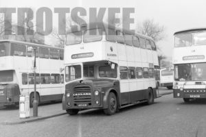 35mm Black and White Negative Blackburn  Class Leyland Titan 42 ABV42B at Blackburn in 1977