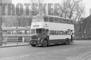 35mm Black and White Negative Blackburn  Class Leyland Titan 29 PCB29 at Blackburn in 1977