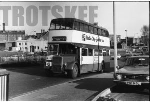 35mm Black and White Negative Preston  Class Leyland Titan 9 NCK741 at Preston in 1977