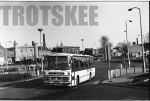 35mm Black and White Negative Ribble  Class Leyland Leopard 1046 UTF726M at Preston in 1977