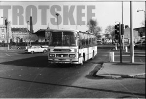 35mm Black and White Negative Ribble  Class Leyland Leopard 1031 XTF805L at Preston in 1977