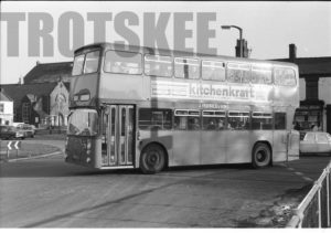 35mm Black and White Negative Fishwick  Class Leyland Atlantean 19 XTB729N at Leyland in 1977