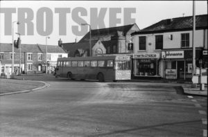 35mm Black and White Negative Fishwick  Class Daimler SRL6 497L TTJ497M at Leyland in 1977