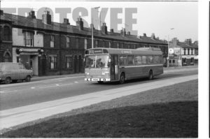 35mm Black and White Negative Crosville  Class Leyland National SNL881 RFM881M at Birkenhead in 1977