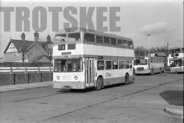 35mm Black and White Negative GMPTE  Class Leyland Atlantean 3735 BND735C at Ashton in 1977