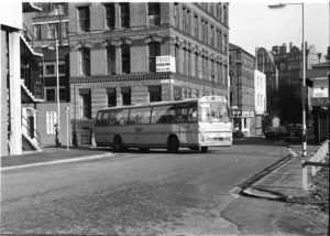35mm Black and White Negative Yelloway  Class AEC Reliance 243N HVU243N at Manchester in 1977