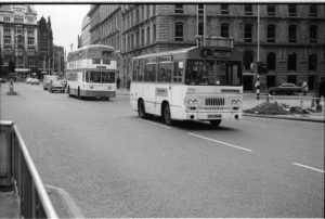 35mm Black and White Negative GMPTE Seddon Pennine 4 1734 XVU354M at Manchester in 1977