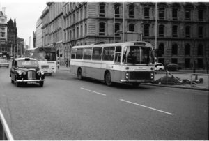 35mm Black and White Negative GMPTE Leyland Leopard 61 AJA362L at Manchester in 1977