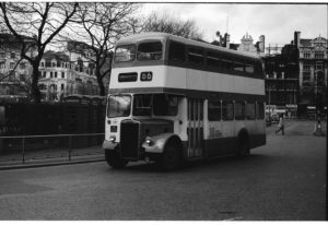 35mm Black and White Negative GMPTE Leyland Tian 3110 JRJ264E at Manchester in 1977
