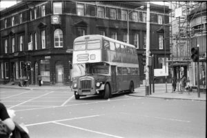 35mm Black and White Negative Metro Daimler CVG^ 4437 CCX437B at Huddersfield in 1977