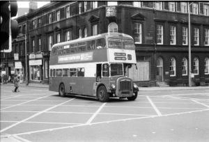 35mm Black and White Negative Metro Daimler CVG^ 4440 CCX440B at Huddersfield in 1977