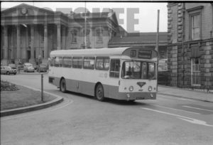 35mm Black and White Negative Metro AEC Swift 4027 MVH27F at Huddersfield in 1977