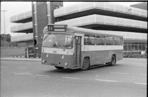 35mm Black and White Negative Metro Leyland Leopard 4025 KVH25E at Huddersfield in 1977