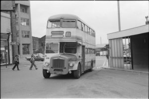 35mm Black and White Negative Metro Daimler CVG6 4118 EVH118C at Huddersfield in 1977