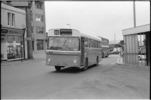 35mm Black and White Negative Metro Seddon Pennine 4036 UCX236H at Huddersfield in 1977