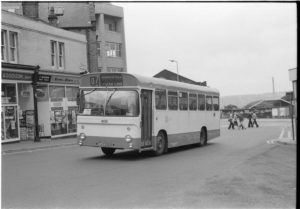 35mm Black and White Negative Metro Seddon Pennine 4032 TCX532H at Huddersfield in 1977