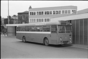 35mm Black and White Negative Yorkshire Traction Leyland Leopard 390 WVH231 at Huddersfield in 1977