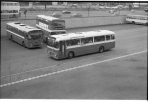 35mm Black and White Negative Yorkshire Traction Leyland Leopard 232 UHE232H at Huddersfield in 1977