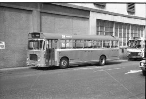 35mm Black and White Negative Ribble Bristol RE 332 NCK322J at Blackpool in 1977