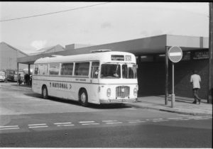 35mm Black and White Negative West Yorkshire Bristol RE 1010 MWR962D at Blackpool in 1977