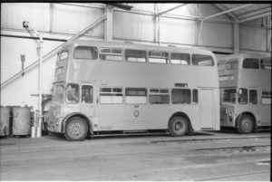 35mm Black and White Negative Blackpool Leyland Titan 337 PFR337 at Blackpool in 1977
