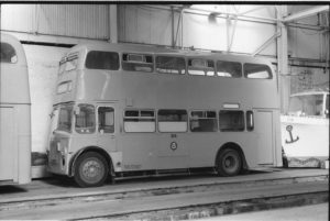 35mm Black and White Negative Blackpool Leyland Titan 334 PFR338 at Blackpool in 1977