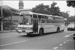35mm Black and White Negative Cumberland  Leyland Leopard 622 VRM622S at Scarborough in 1978