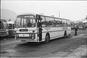 35mm Black and White Negative National Travel East AEC Reliance  HWB415J at Scarborough in 1978