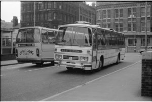 35mm Black and White Negative National Travel West Leyland Leopard N124 TTF220M at Manchester in 1978