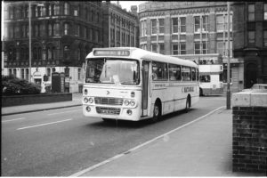 35mm Black and White Negative National Travel West Leyland Leopard 404 SJA404K at Manchester in 1978