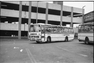 35mm Black and White Negative Standerwick Leyland Leopard 136 TTF232M at Manchester in 1978