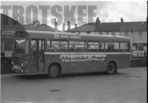 35mm Black and White Negative Devon General Bristol LH 119 STT411R at Paignton in 1979