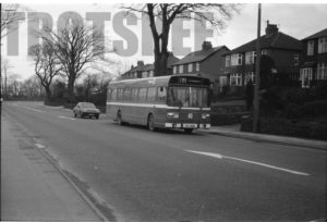 35mm Black and White Negative Trent Leyland National 496 XAL496S at New Mills in 1979