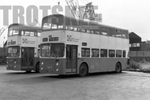 35mm Black and White Negative Merseyside Transport Leyland AN68/1R 1485 GKA485L at Woodside in 1978