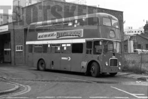 35mm Black and White Negative Ribble Leyland PD3/5 1825 TCK825 at Liverpool in 1978