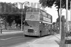 35mm Black and White Negative Ribble Leyland PD3/5 1850 TCK850 at Morecambe in 1978